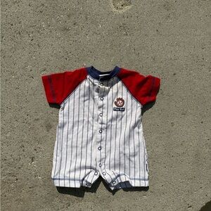 Carter's Red and White Striped Button Down Shirt